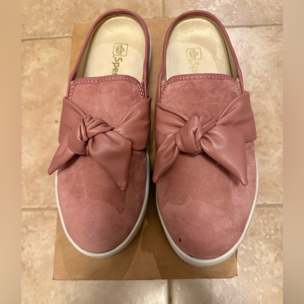 SPENCO women’s Orthotic Suede Bow Mules
Barbados Blush